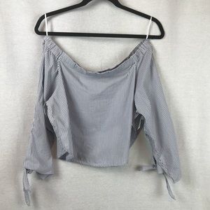 Kimchi Blue Sm. Off the shoulder striped top 💋Final Sale